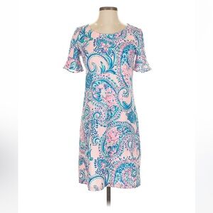 Lilly Pulitzer Multicolor Floral Dress with Flutter Sleeves